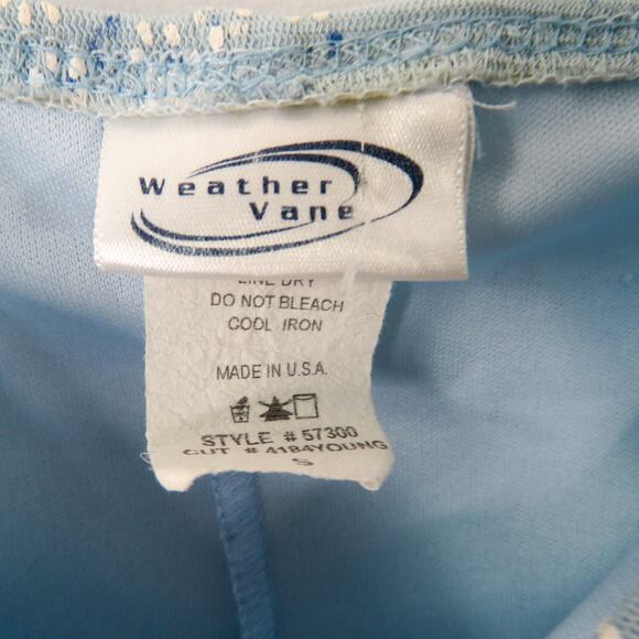 Y2k 2000s Vintage Weather Vane Light Blue Floral Spaghetti Strap Dress Small - Picture 4 of 7